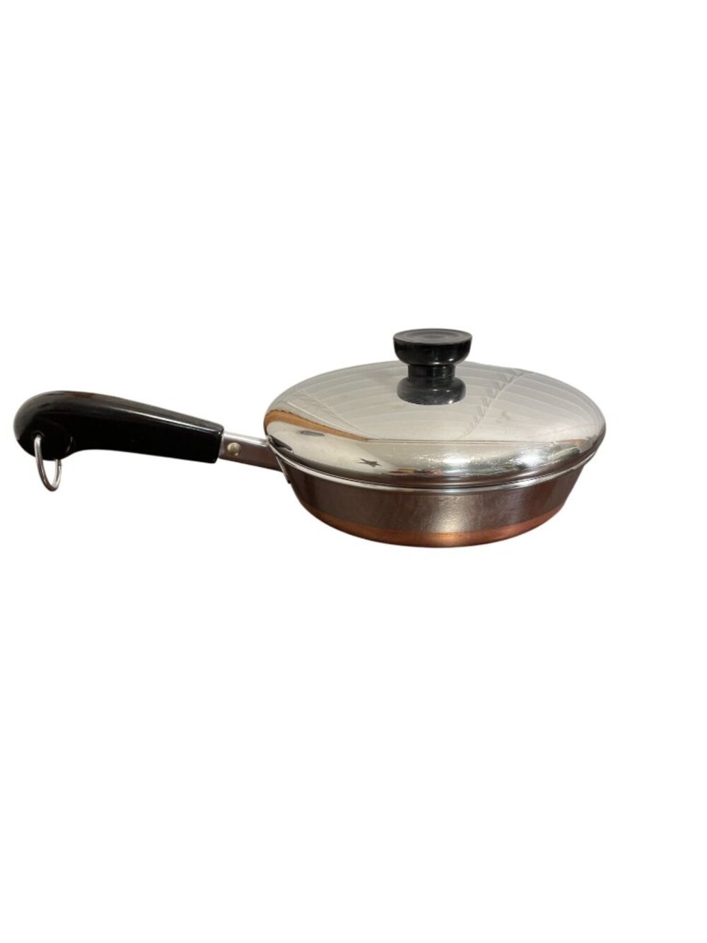 Vintage Revere Ware 7 Inch Skillet Frying Pan Copper Bottom With Lid 1801